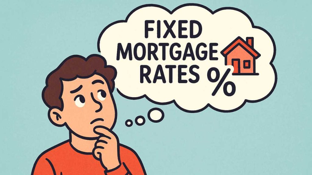 Person thinking about fixed mortgage rates.