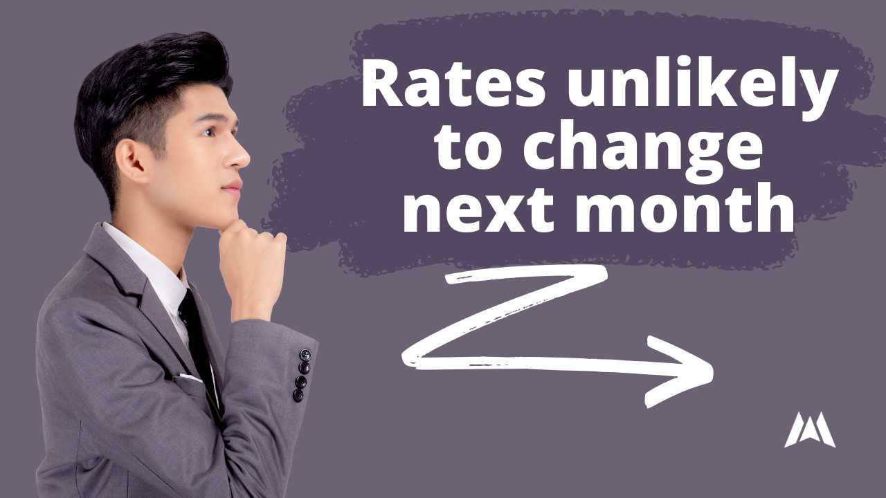 Young man thinking, rates stable next month