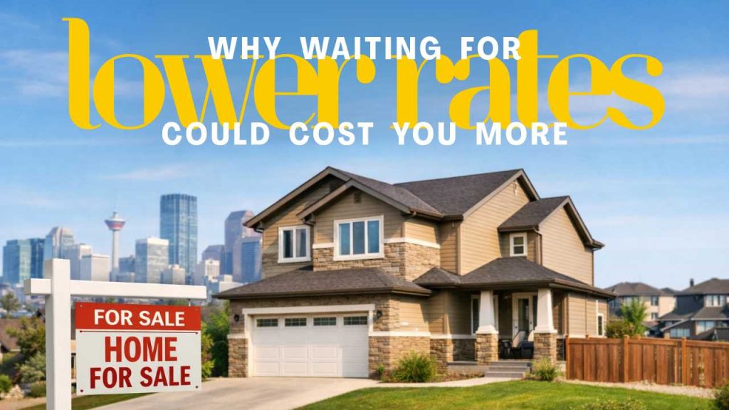 For sale: suburban home and city skyline view.