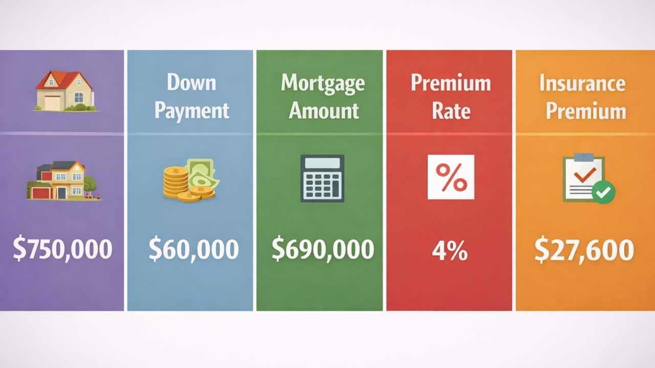 House loan breakdown: cost, down payment, mortgage, insurance
