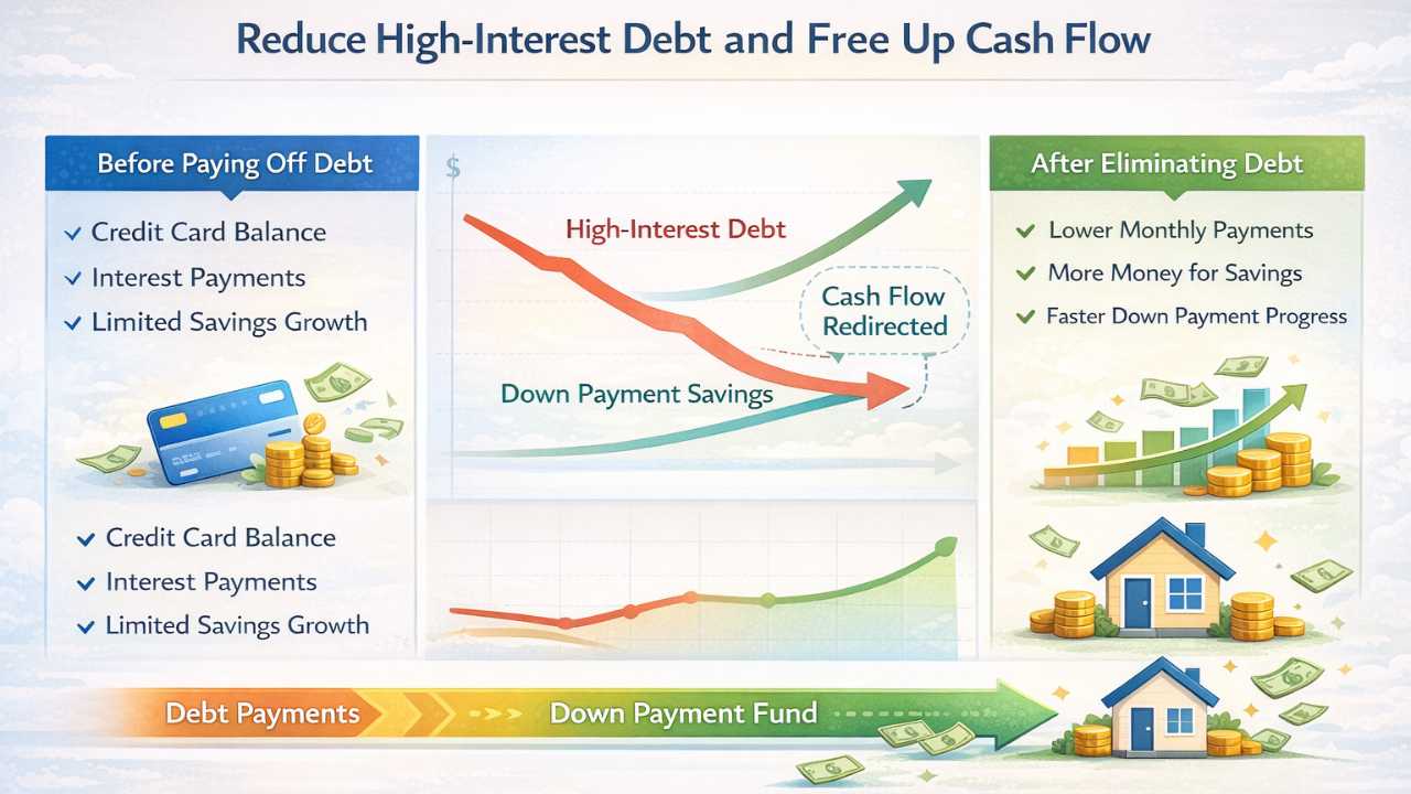 Reduce debt to make room for down payment contribution